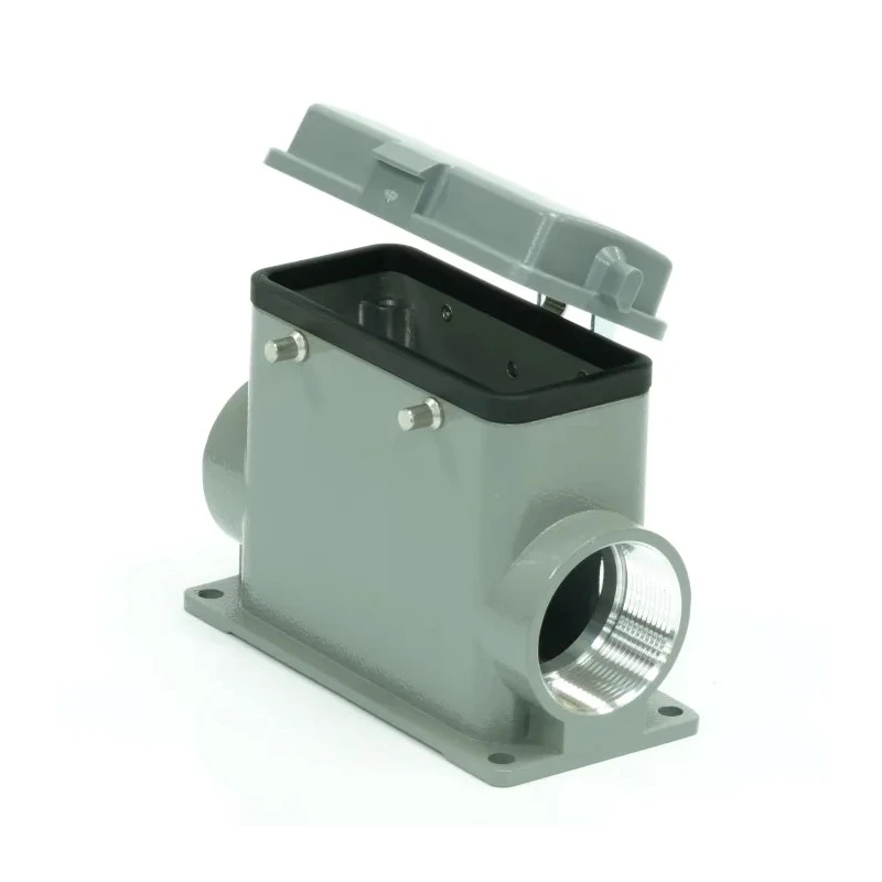 RS PRO Heavy Duty Power Connector Housing Surface Mount Die Cast Aluminium IP65 4 Levers PG29 Thread 208-5010
