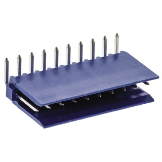 NEUTRAL AMPMODU Series Right Angle Through Hole PCB Header 10 Contact 2.54 mm Pitch 1 Row Shrouded HE14