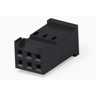 TE Connectivity AMPMODU HE13/HE14 Female Connector Housing 2.54 mm Pitch 6 Way 2 Row Straight 281839-3