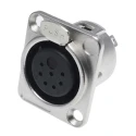 RS PRO Panel XLR Connector, Straight, Female, 7 Contacts, 50V, 7.5A Current, Nickel Plating 208-5184