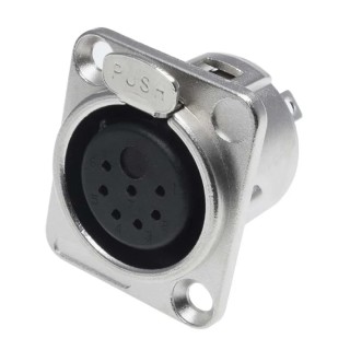 RS PRO Panel XLR Connector, Straight, Female, 7 Contacts, 50V, 7.5A Current, Nickel Plating 208-5184