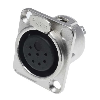 RS PRO Panel XLR Connector, Straight, Female, 7 Contacts, 50V, 7.5A Current, Nickel Plating 208-5184