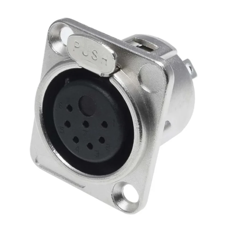 RS PRO Panel XLR Connector, Straight, Female, 7 Contacts, 50V, 7.5A Current, Nickel Plating 208-5184