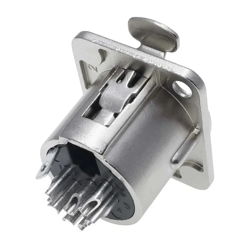 RS PRO Panel XLR Connector, Straight, Female, 7 Contacts, 50V, 7.5A Current, Nickel Plating 208-5184