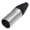 RS PRO Cable Mount Male XLR Connector Straight 7 Contact 7.5A 75V Silver Plating 208-5191
