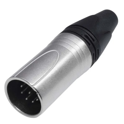 RS PRO Cable Mount Male XLR Connector Straight 7 Contact 7.5A 75V Silver Plating 208-5191