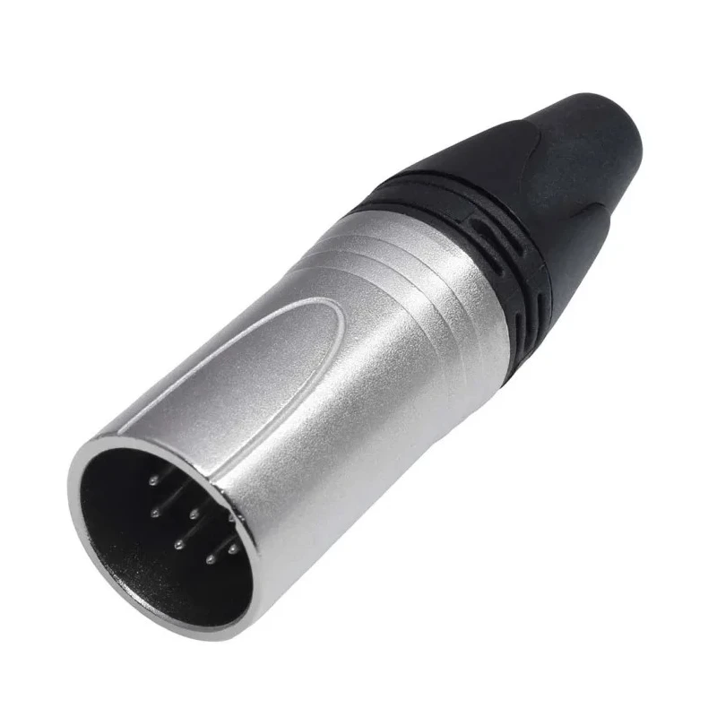 RS PRO Cable Mount Male XLR Connector Straight 7 Contact 7.5A 75V Silver Plating 208-5191