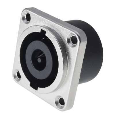 RS Pro Straight Panel Loudspeaker Connector 8 Way Male Silver Black 30A 250V 208-5190