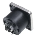 RS Pro Straight Panel Loudspeaker Connector 8 Way Male Silver Black 30A 250V 208-5190
