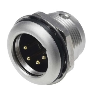 RS PRO Panel XLR Connector Straight 50V 7.5A Male 4-Way Gold Plating 208-5192