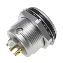 RS PRO Panel XLR Connector Straight 50V 7.5A Male 4-Way Gold Plating 208-5192