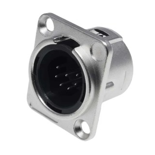 RS PRO Panel XLR Connector, Straight, Male, 7 Contacts, 50 V, 7.5 A, Silver Plating 208-5200