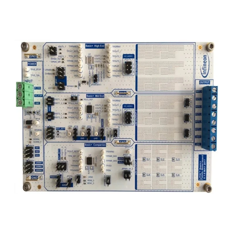 Infineon BASICPLUS DEMOBOARD LED Driver Evaluation Board for TLD1114-1EP, TLD2141-3EP BASICPLUSDEMOBOARDTOBO1