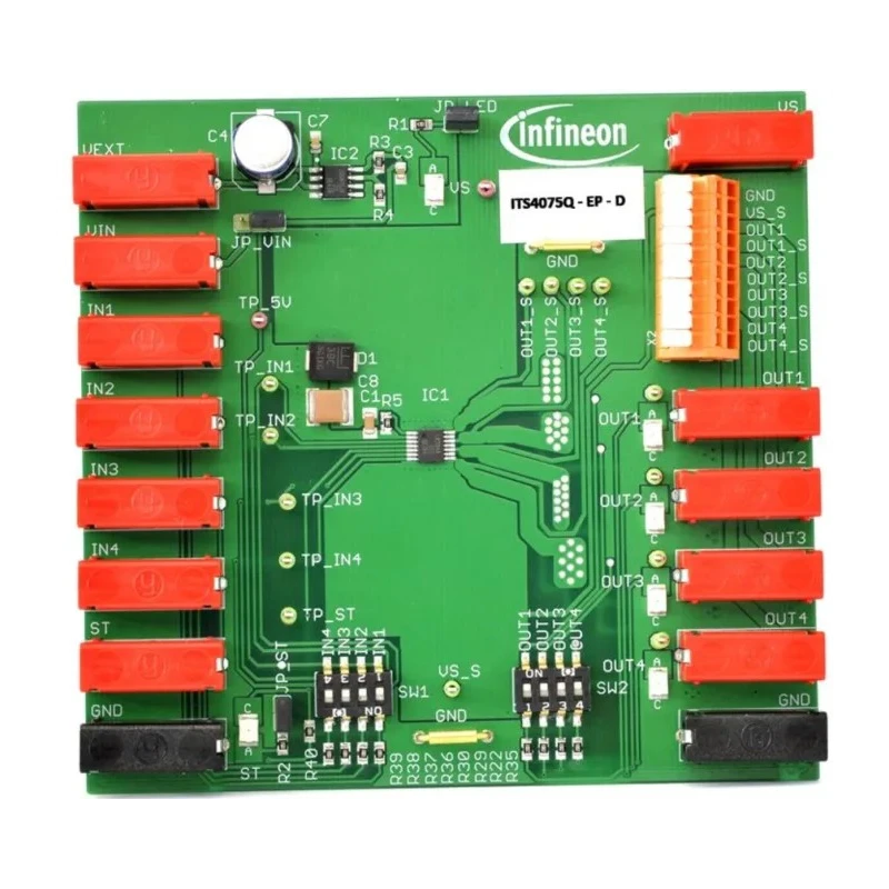 Infineon DEMOBOARD ITS4075Q 4-Channel Industrial PROFET Evaluation Board for Industrial Applications ITS4075Q