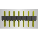 Samtec Pin Header 7 Contacts, 2.54 mm Pitch, 1 Row, Unshrouded Through Hole Mount TSW-107-05-G-S