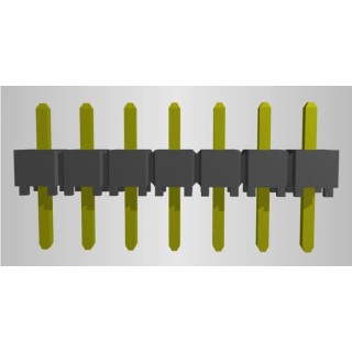Samtec Pin Header 7 Contacts, 2.54 mm Pitch, 1 Row, Unshrouded Through Hole Mount TSW-107-05-G-S