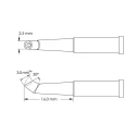 Metcal 3 mm Hoof 16 mm Soldering Iron Tip for use with Soldering Iron GT4-HF3025V