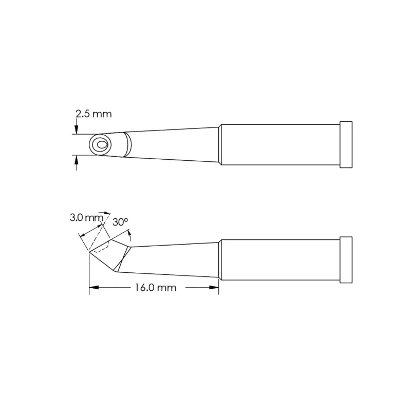 Metcal 3 mm Hoof 16 mm Soldering Iron Tip for use with Soldering Iron GT4-HF3025V