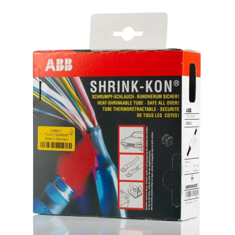 Thomas & Betts Heat Shrink Tubing Kit Black 1.6 mm Sleeve Diameter x 12 m Length 2:1 Ratio HSB 63