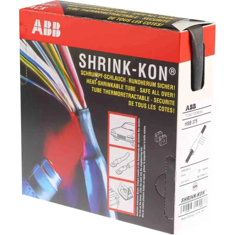 RS PRO Heat Shrink Tubing Kit Black Flexible Polyolefin 3.2 mm Sleeve Diameter 11.5 m Length 2:1 Ratio HSB 125