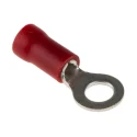 RS PRO Insulated Ring Terminal M4 Stud Size, 22 AWG to 16 AWG Wire Size, Vinyl Insulation, Copper Tin Plated Contacts 534-216