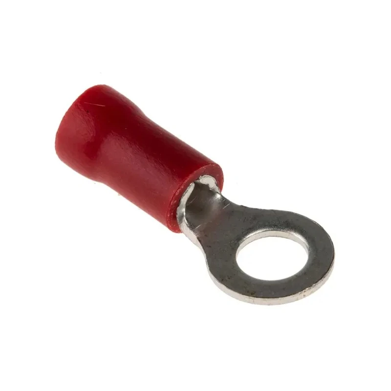RS PRO Insulated Ring Terminal M4 Stud Size, 22 AWG to 16 AWG Wire Size, Vinyl Insulation, Copper Tin Plated Contacts 534-216