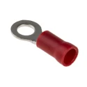 RS PRO Insulated Ring Terminal M4 Stud Size, 22 AWG to 16 AWG Wire Size, Vinyl Insulation, Copper Tin Plated Contacts 534-216
