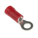 RS PRO Insulated Ring Terminal M3.5 Stud Size 22 AWG to 16 AWG Copper Tin Plated PVC Insulation Red 534-222