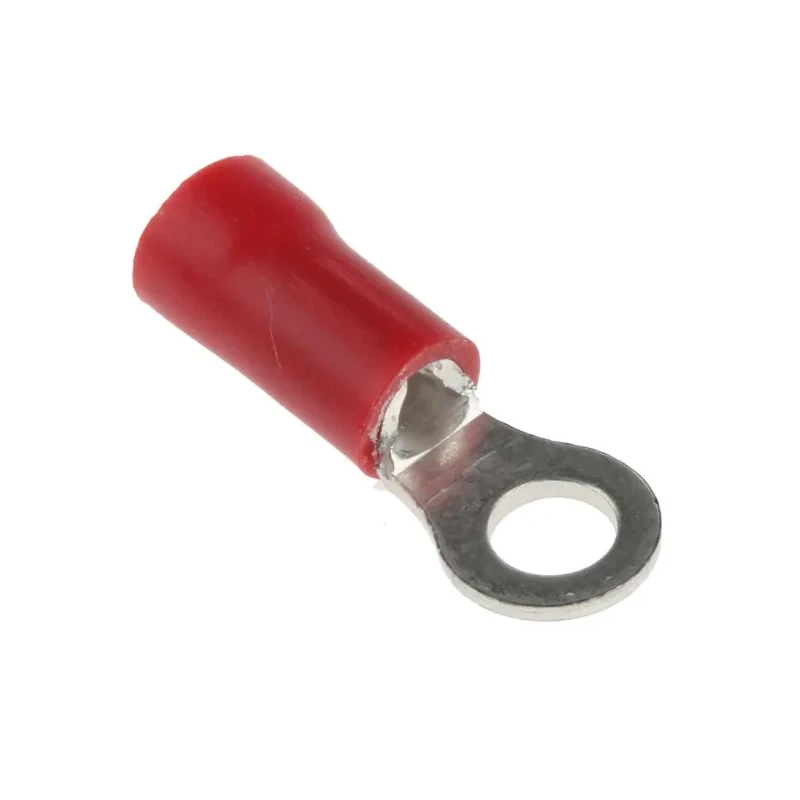 RS PRO Insulated Ring Terminal M3.5 Stud Size 22 AWG to 16 AWG Copper Tin Plated PVC Insulation Red 534-222