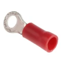 RS PRO Insulated Ring Terminal M3.5 Stud Size 22 AWG to 16 AWG Copper Tin Plated PVC Insulation Red 534-222