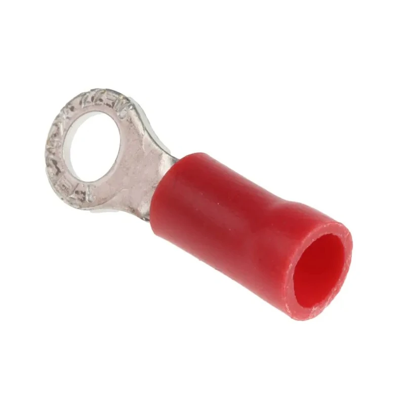 RS PRO Insulated Ring Terminal M3.5 Stud Size 22 AWG to 16 AWG Copper Tin Plated PVC Insulation Red 534-222