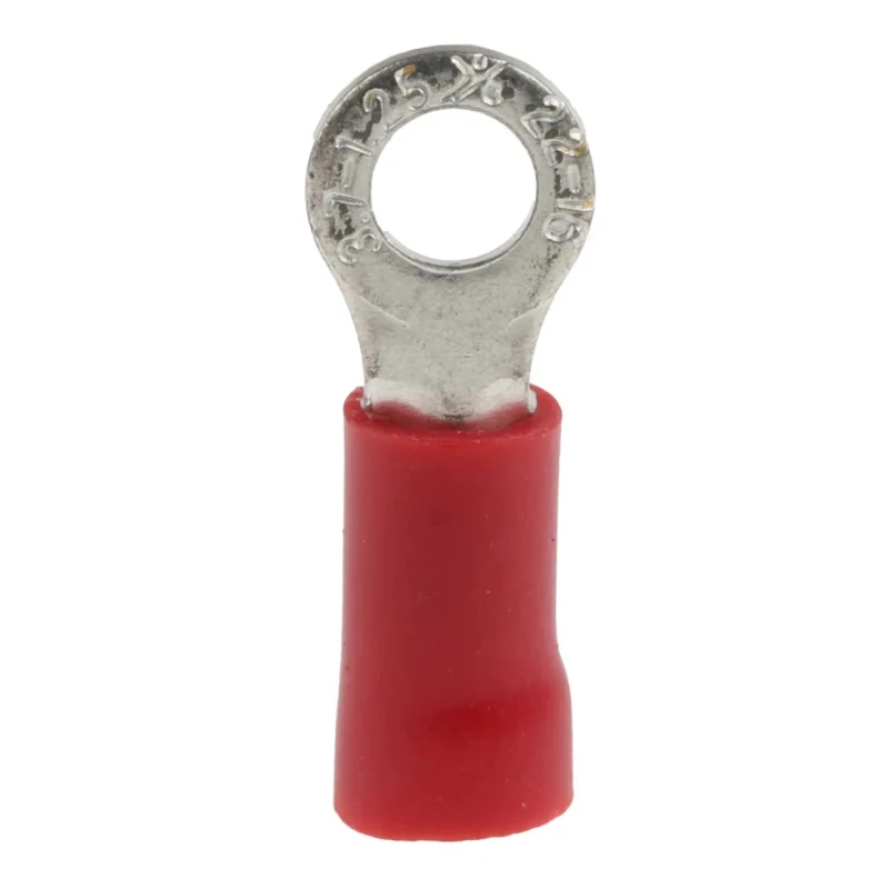RS PRO Insulated Ring Terminal M3.5 Stud Size 22 AWG to 16 AWG Copper Tin Plated PVC Insulation Red 534-222