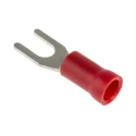 RS PRO Insulated Fork Terminal, 22 AWG to 16 AWG, M3.5 Stud Size Vinyl Insulation, Red 534-272