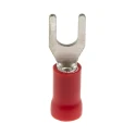 RS PRO Insulated Fork Terminal, 22 AWG to 16 AWG, M3.5 Stud Size Vinyl Insulation, Red 534-272