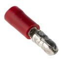 RS PRO Insulated Red Crimp Bullet Connector 22 AWG to 16 AWG 4.3 mm Bullet Diameter Male Nylon Insulation 534-301