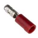 RS PRO Insulated Red Crimp Bullet Connector 22 AWG to 16 AWG 4.3 mm Bullet Diameter Male Nylon Insulation 534-301
