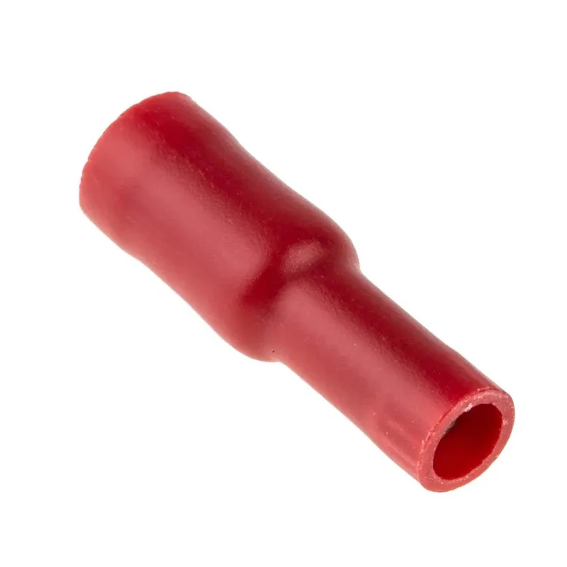 RS PRO Insulated Red Crimp Bullet Connector, Female, 22 AWG to 16 AWG, 4.3 mm Bullet Diameter, Plastic Insulation 534-317