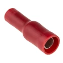 RS PRO Insulated Red Crimp Bullet Connector, Female, 22 AWG to 16 AWG, 4.3 mm Bullet Diameter, Plastic Insulation 534-317