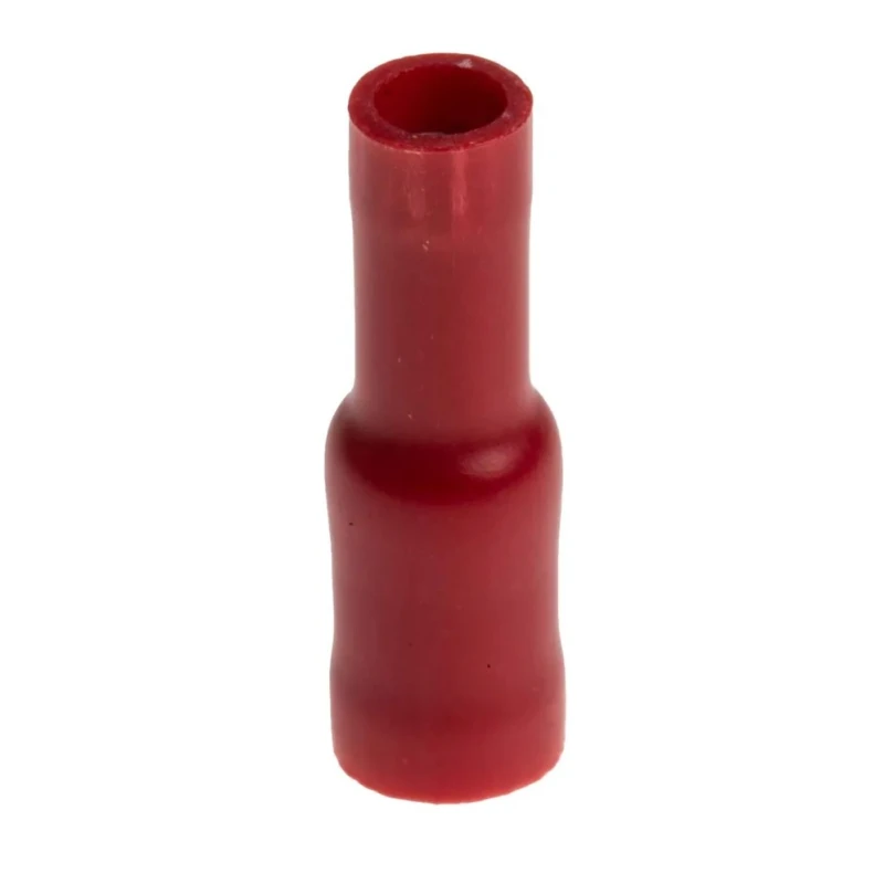 RS PRO Insulated Red Crimp Bullet Connector, Female, 22 AWG to 16 AWG, 4.3 mm Bullet Diameter, Plastic Insulation 534-317