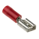 RS PRO Red Insulated Female Spade Connector Crimp 6.3 x 0.8 mm Tab Size 22 AWG to 16 AWG 534-339