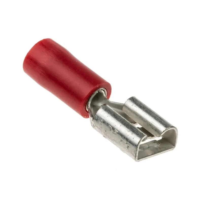 RS PRO Red Insulated Female Spade Connector Crimp 6.3 x 0.8 mm Tab Size 22 AWG to 16 AWG 534-339