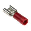 RS PRO Red Insulated Female Spade Connector Crimp 6.3 x 0.8 mm Tab Size 22 AWG to 16 AWG 534-339