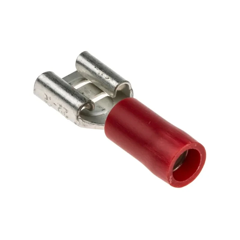RS PRO Red Insulated Female Spade Connector Crimp 6.3 x 0.8 mm Tab Size 22 AWG to 16 AWG 534-339