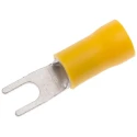 RS PRO Insulated Fork Terminal, 12 AWG to 10 AWG, M3.5 Stud Size, Vinyl Insulation, Yellow 534-503