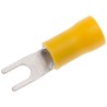 RS PRO Insulated Fork Terminal, 12 AWG to 10 AWG, M3.5 Stud Size, Vinyl Insulation, Yellow 534-503