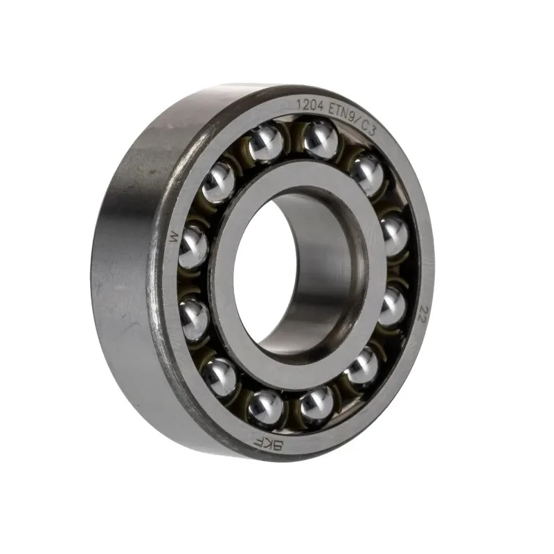 SKF Self-Aligning Ball Bearing 20 mm ID 47 mm OD 14 mm Race Width 2 Row, C3 Clearance, Open End Type 1204 ETN9/C3