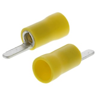 RS PRO Insulated Crimp Blade Terminal 10 mm Blade Length, 12 AWG to 10 AWG, Yellow 534-525