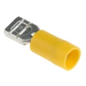RS PRO Yellow Insulated Female Spade Connector, Crimp, 6.3 x 0.8 mm Tab Size 12 AWG to 10 AWG 534-531