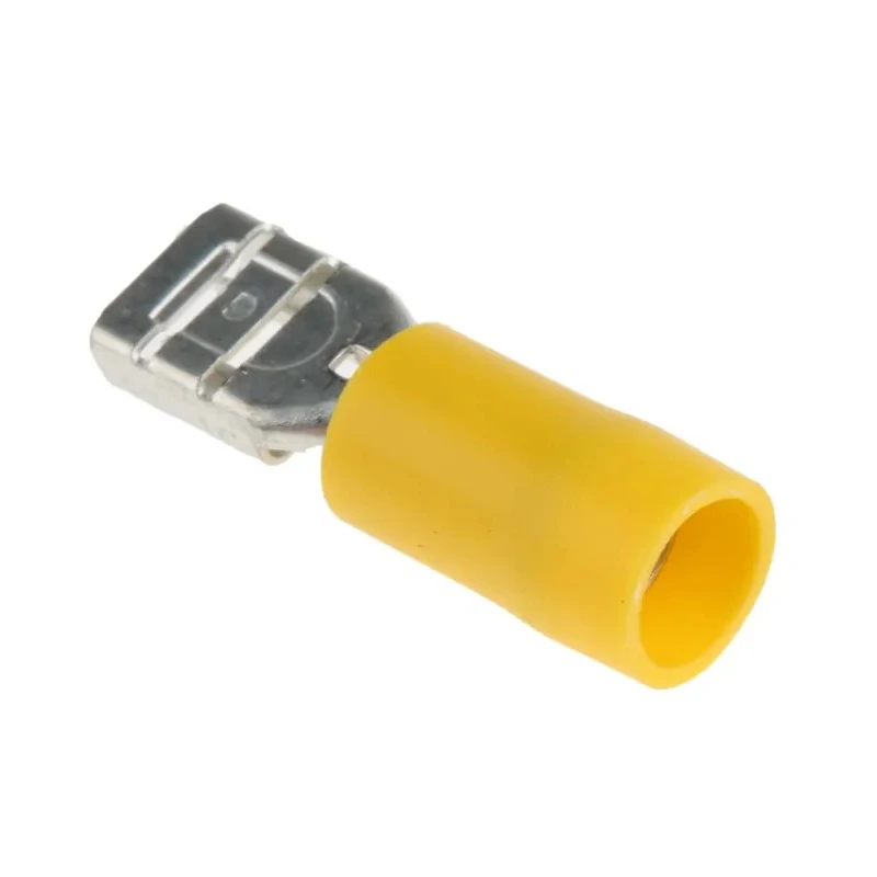 RS PRO Yellow Insulated Female Spade Connector, Crimp, 6.3 x 0.8 mm Tab Size 12 AWG to 10 AWG 534-531