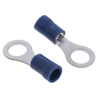 RS PRO Insulated Ring Terminal M6 Stud Size 16 AWG to 14 AWG Wire Size Blue 534-569